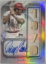2025 Topps Sterling Awards Autographed Relics Johnny Bench #SA-JB card