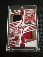 2025 Panini Absolute Team Tandem Materials Brock Purdy / Christian McCaffrey #TTM-SFO card