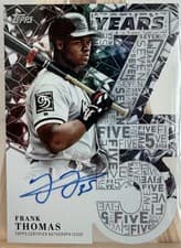 2026 Topps 75 Years of Topps Die-Cut Autographs Frank Thomas #75YA-FTH card