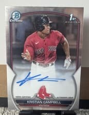Kristian Campbell 2023 Bowman Draft Chrome Prospect Autographs card