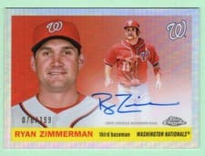 2025 Topps Chrome Platinum Autographs Ryan Zimmerman #CPA-RZ card