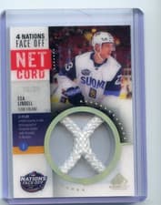 2025-26 SP Game Used 2025 4 Nations Face-Off Net Cord Relics Esa Lindell #4NN-EL card