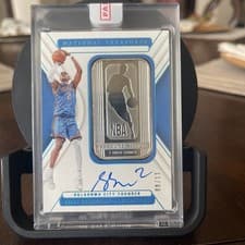 2024-25 Panini National Treasures Silver NBA Logo Autographs Shai Gilgeous Alexander #8 card
