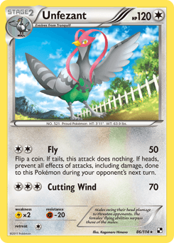 Unfezant Black & White card
