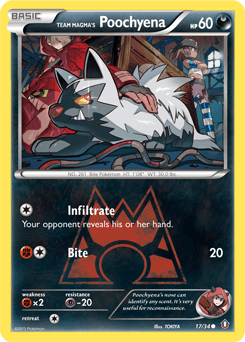 Team Magma's Poochyena Double Crisis card