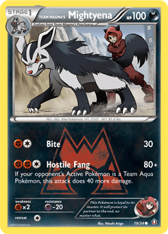 Team Magma's Mightyena Double Crisis card