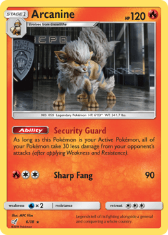 Arcanine Detective Pikachu card