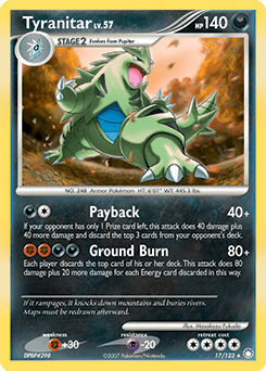 2007 Mysterious Treasures Tyranitar #17