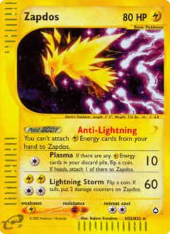 Zapdos Aquapolis card