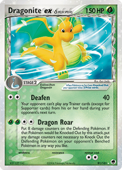 2006 Dragon Frontiers Dragonite ex δ #91