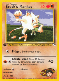 2000 Gym Heroes Brock's Mankey #68