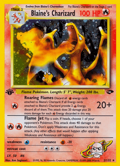 Blaine's Charizard Gym Challenge card