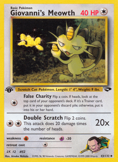 2000 Gym Challenge Giovanni's Meowth #43