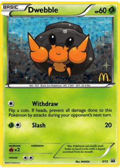 Dwebble McDonald's Collection 2012 card