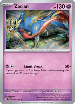 Zacian Phantasmal Flames card