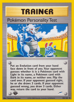 2002 Neo Destiny Pokémon Personality Test #102
