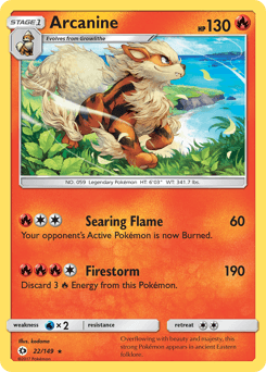 2017 Sun & Moon Arcanine #22
