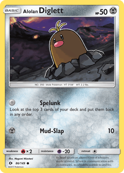 2017 Sun & Moon Alolan Diglett #86