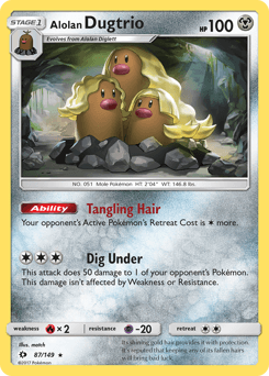 Alolan Dugtrio Sun & Moon card
