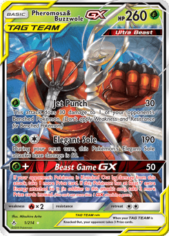 Pheromosa & Buzzwole-GX Unbroken Bonds card