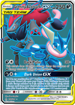 Greninja & Zoroark-GX Unbroken Bonds card