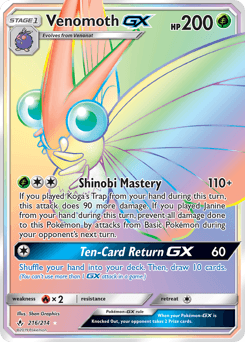Venomoth-GX Unbroken Bonds card