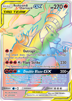 Reshiram & Charizard-GX Unbroken Bonds card