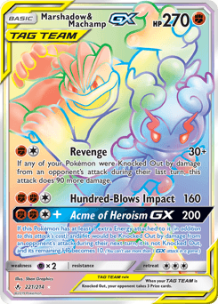 Marshadow & Machamp-GX Unbroken Bonds card