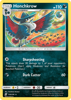 Honchkrow Unified Minds card