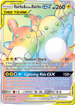 Raichu & Alolan Raichu-GX Unified Minds card