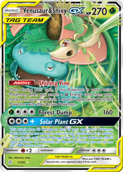 Venusaur & Snivy-GX Cosmic Eclipse card