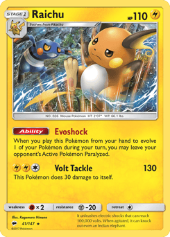 2017 Burning Shadows Raichu #41
