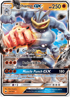 2017 Burning Shadows Machamp-GX #64