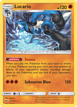 2017 Burning Shadows Lucario #71