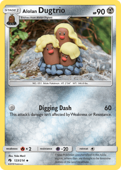 2018 Lost Thunder Alolan Dugtrio #123