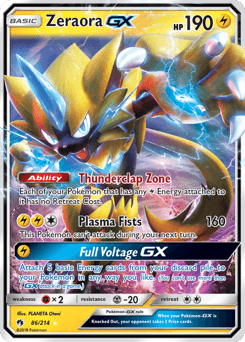 2018 Lost Thunder Zeraora-GX #86