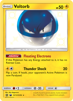 Voltorb Hidden Fates Shiny Vault card