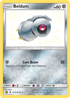Beldum Hidden Fates Shiny Vault card