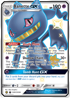 Banette-GX Hidden Fates Shiny Vault card
