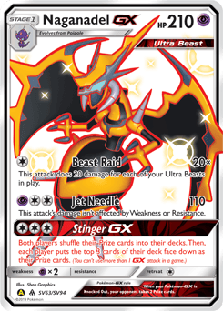 Naganadel-GX Hidden Fates Shiny Vault card