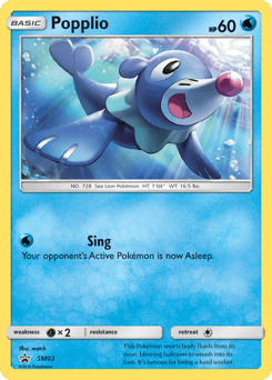 Popplio SM Black Star Promos card