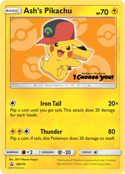 2017 SM Black Star Promos Ash's Pikachu #SM110