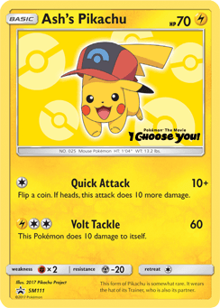 2017 SM Black Star Promos Ash's Pikachu #SM111