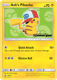 2017 SM Black Star Promos Ash's Pikachu #SM112