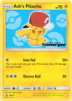 2017 SM Black Star Promos Ash's Pikachu #SM113