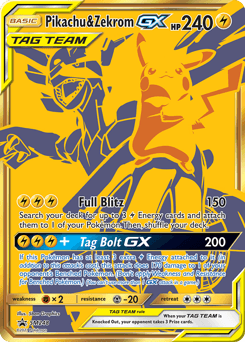 Pikachu & Zekrom-GX SM Black Star Promos card