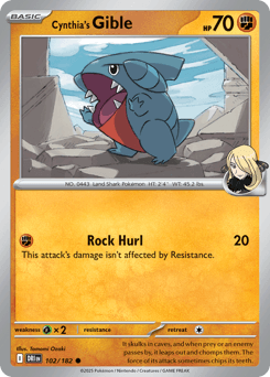 Cynthia's Gible Destined Rivals card