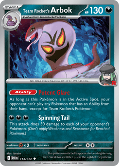2025 Destined Rivals Team Rocket's Arbok #113