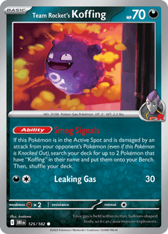 2025 Destined Rivals Team Rocket's Koffing #125