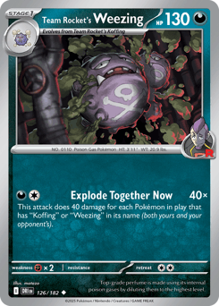 2025 Destined Rivals Team Rocket's Weezing #126